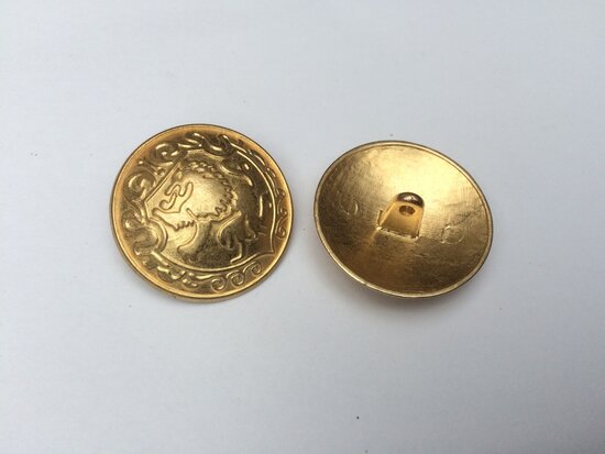 goudkleurige metalen knoop  21 mm